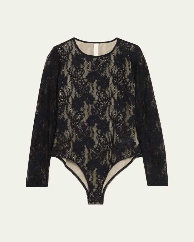 Long-Sleeve Lace Bodysuit